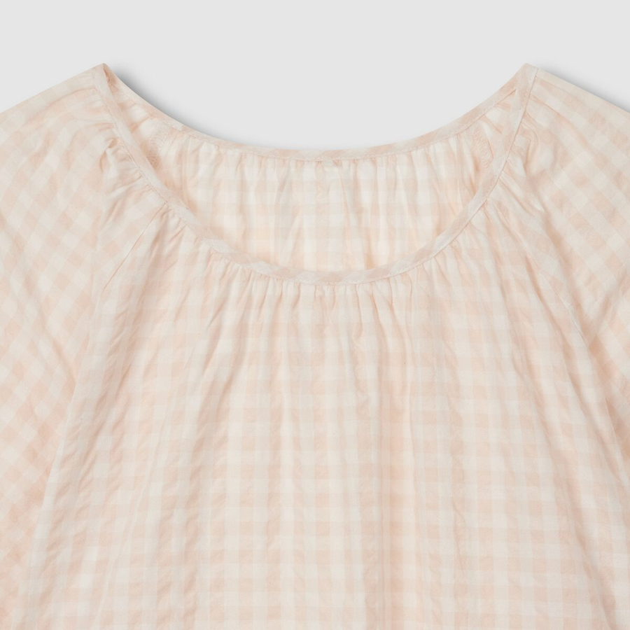 JAJU Cotton Seersucker Short-Sleeve Pajama Dress (Light Pink) — лёгкость ткани и нежность цвета