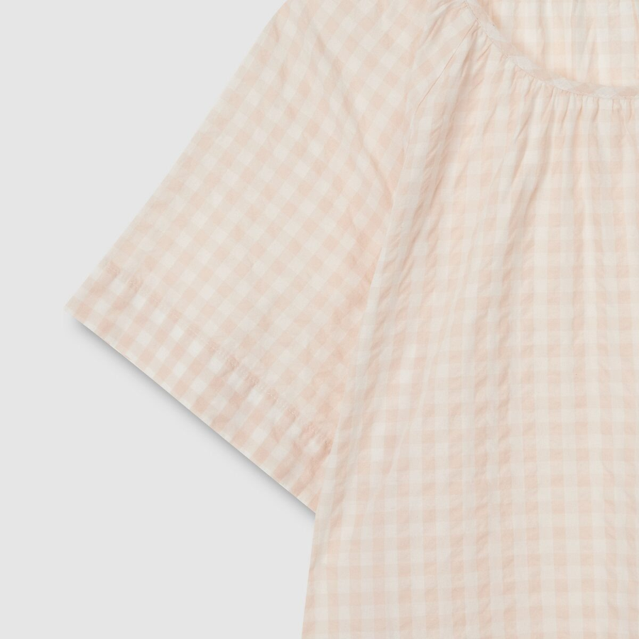 JAJU Cotton Seersucker Short-Sleeve Pajama Dress (Light Pink) — лёгкость ткани и нежность цвета