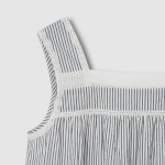 JAJU Seersucker Shirred Sleeveless Pajama Dress (Light Navy) — прохлада и комфорт без рукавов