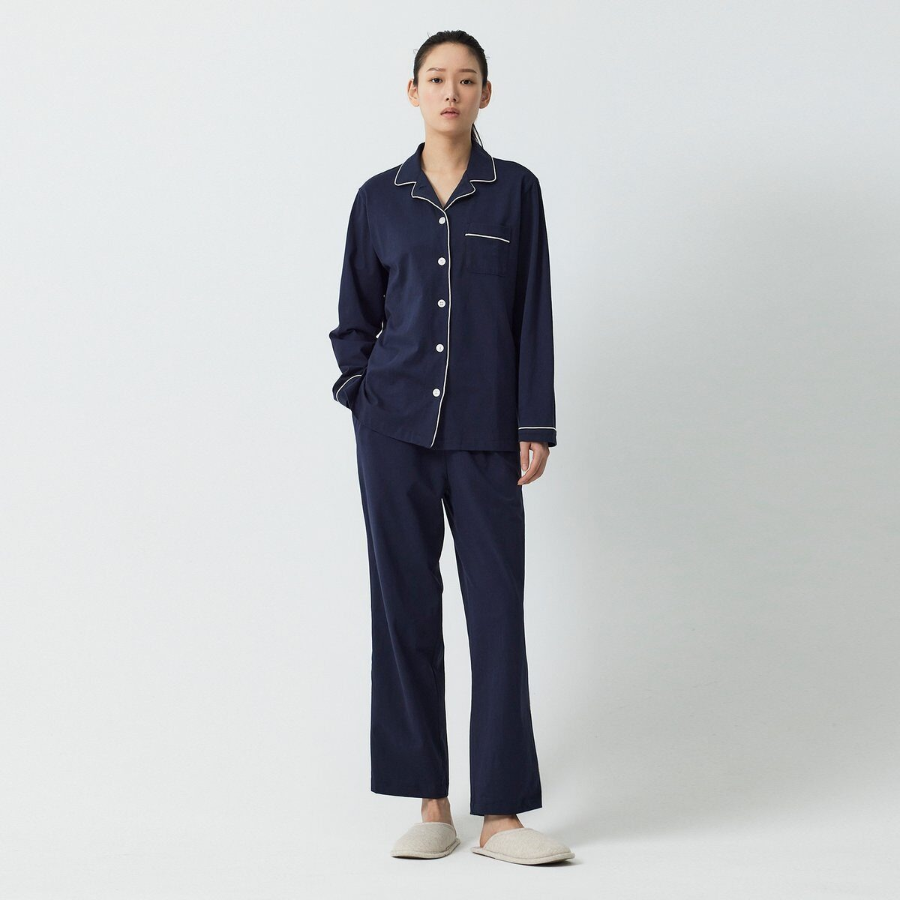 JAJU Smart Cotton 10-Length Pajama Set (Navy) — продуманный комфорт и натуральные материалы