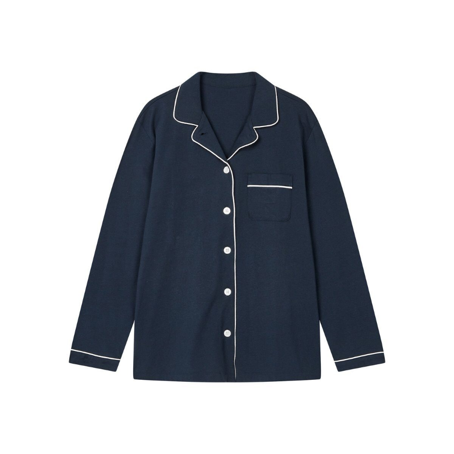 JAJU Smart Cotton 10-Length Pajama Set (Navy) — продуманный комфорт и натуральные материалы