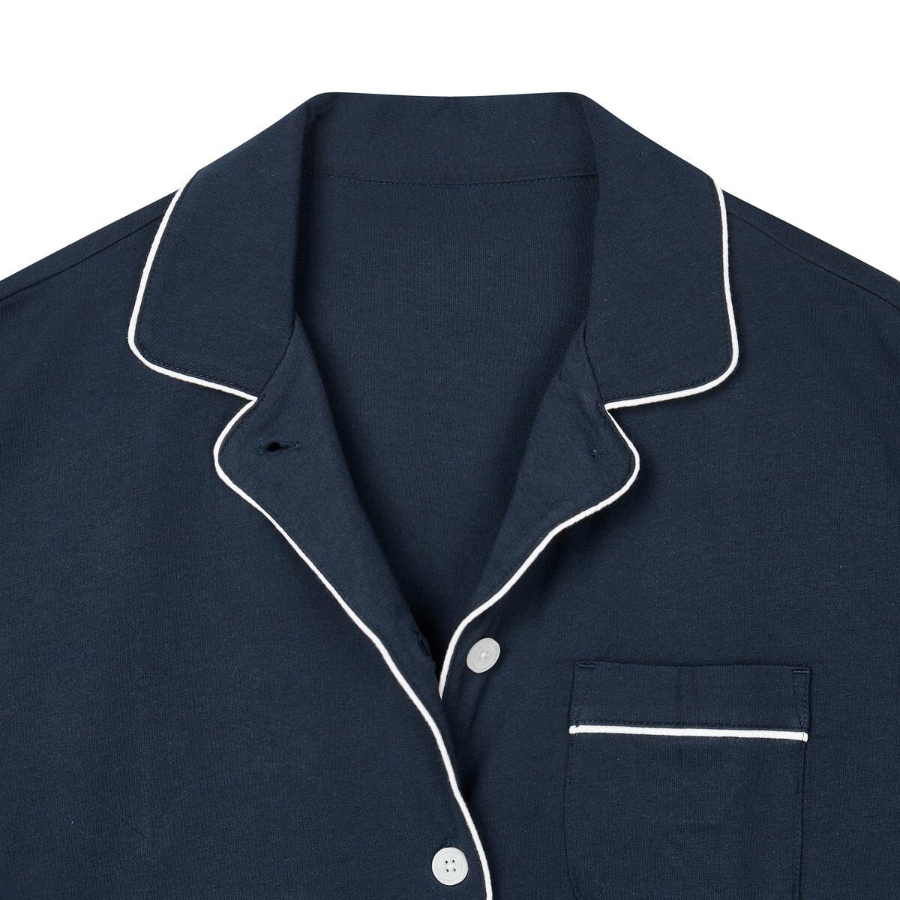 JAJU Smart Cotton 10-Length Pajama Set (Navy) — продуманный комфорт и натуральные материалы