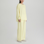 JAJU Pure Cotton Long-Sleeve Pajama Shirt (Yellow) — лёгкость хлопка и домашний уют