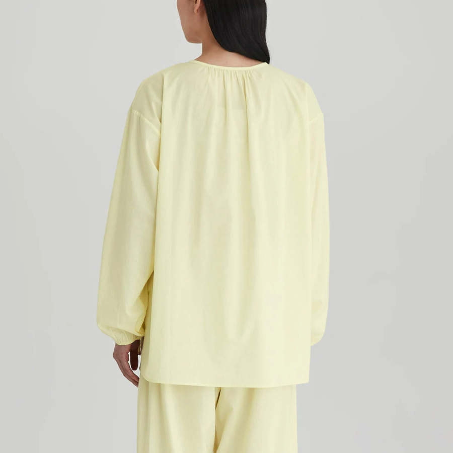 JAJU Pure Cotton Long-Sleeve Pajama Shirt (Yellow) — лёгкость хлопка и домашний уют