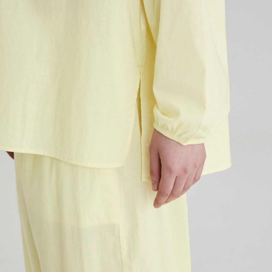 JAJU Pure Cotton Long-Sleeve Pajama Shirt (Yellow) — лёгкость хлопка и домашний уют