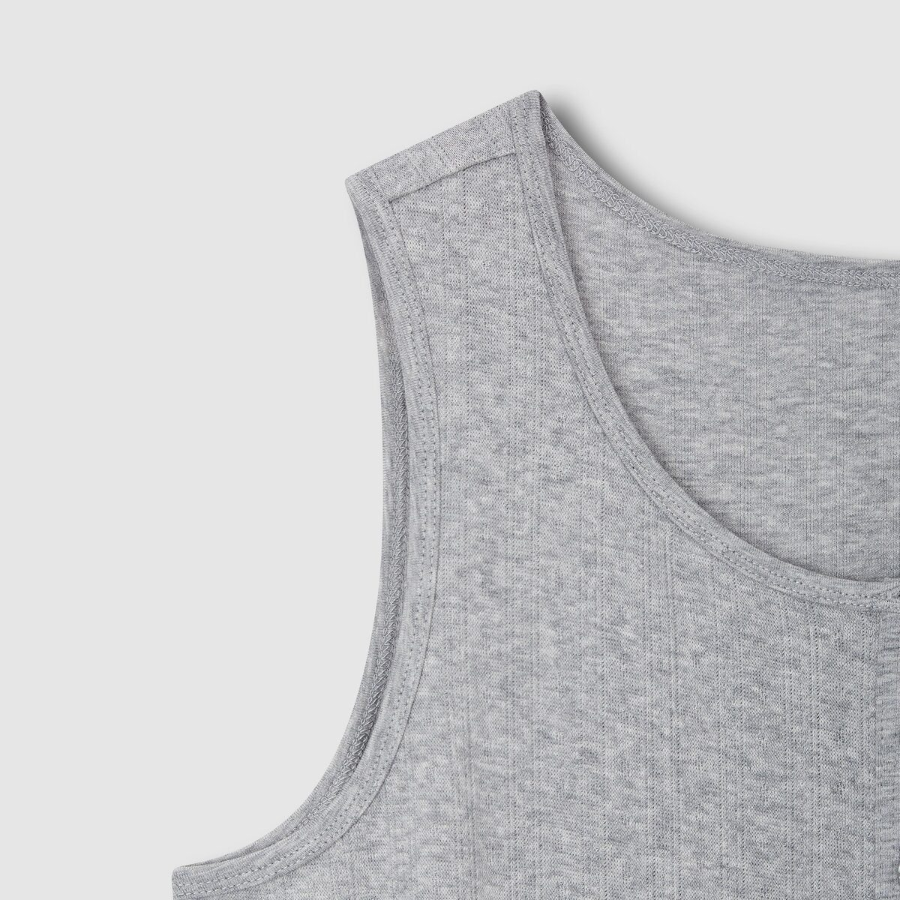 JAJU Pointelle Sleeveless Lounge Dress (Melange Grey) — дышащая нежность и расслабляющий крой