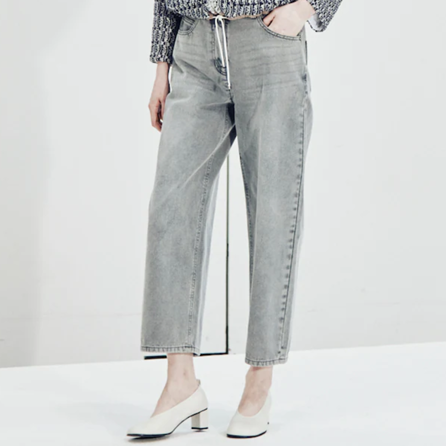 KUHO Tapered-Fit Denim Pants - Grey