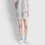 JAJU Seersucker Shirring 3-Length Pajama Shorts (Light Navy) — прохлада, лёгкость и удобство в одном