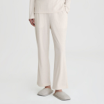 JAJU Soft Rib Bootcut Lounge Pants (Ivory) — светлый комфорт и мягкий силуэт для домашнего гардероба