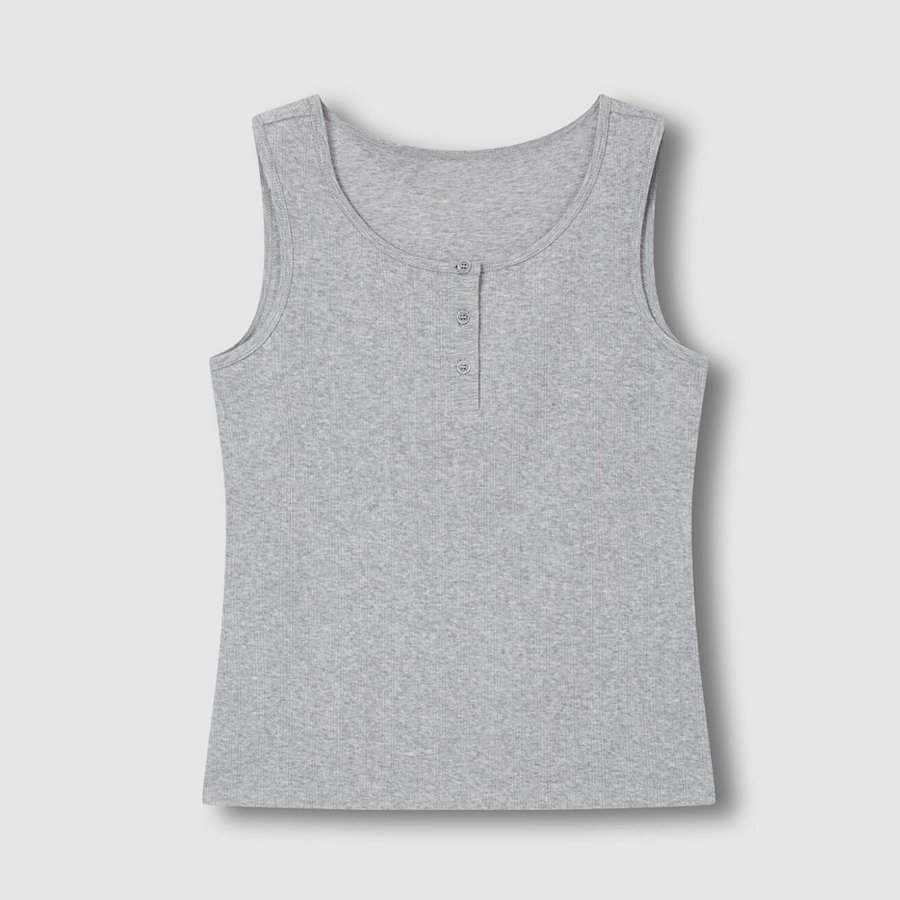 JAJU Pointelle Sleeveless Lounge T-Shirt (Melange Grey) — лёгкость и стиль для домашнего комфорта