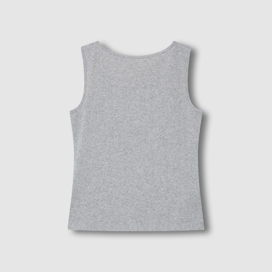 JAJU Pointelle Sleeveless Lounge T-Shirt (Melange Grey) — лёгкость и стиль для домашнего комфорта