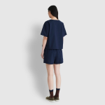 JAJU Seersucker V-Neck 3-Length Pajama Set (Navy) — лёгкость и комфорт для тёплых дней