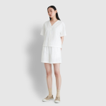 JAJU Seersucker V-Neck 3-Length Pajama Set (White) — лёгкость и свежесть для комфортного отдыха