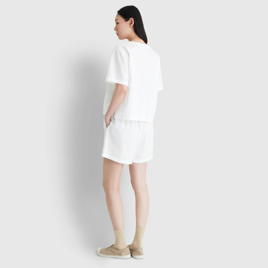 JAJU Seersucker V-Neck 3-Length Pajama Set (White) — лёгкость и свежесть для комфортного отдыха