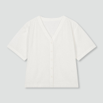 JAJU Seersucker V-Neck 3-Length Pajama Set (White) — лёгкость и свежесть для комфортного отдыха