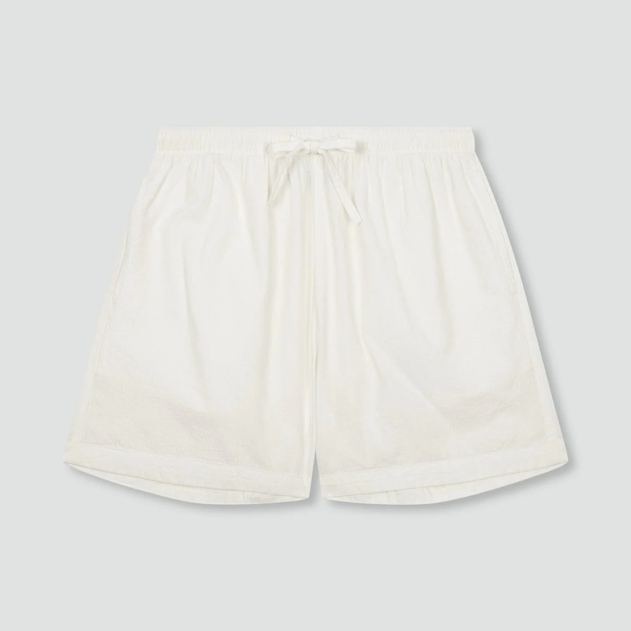 JAJU Seersucker V-Neck 3-Length Pajama Set (White) — лёгкость и свежесть для комфортного отдыха