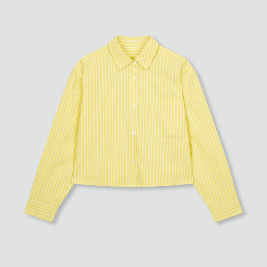 JAJU Cotton Crop Lounge Shirt (Yellow) — яркий акцент и комфортный крой для домашнего уюта