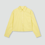 JAJU Cotton Crop Lounge Shirt (Yellow) — яркий акцент и комфортный крой для домашнего уюта