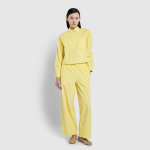 JAJU Cotton Crop Lounge Shirt (Yellow) — яркий акцент и комфортный крой для домашнего уюта