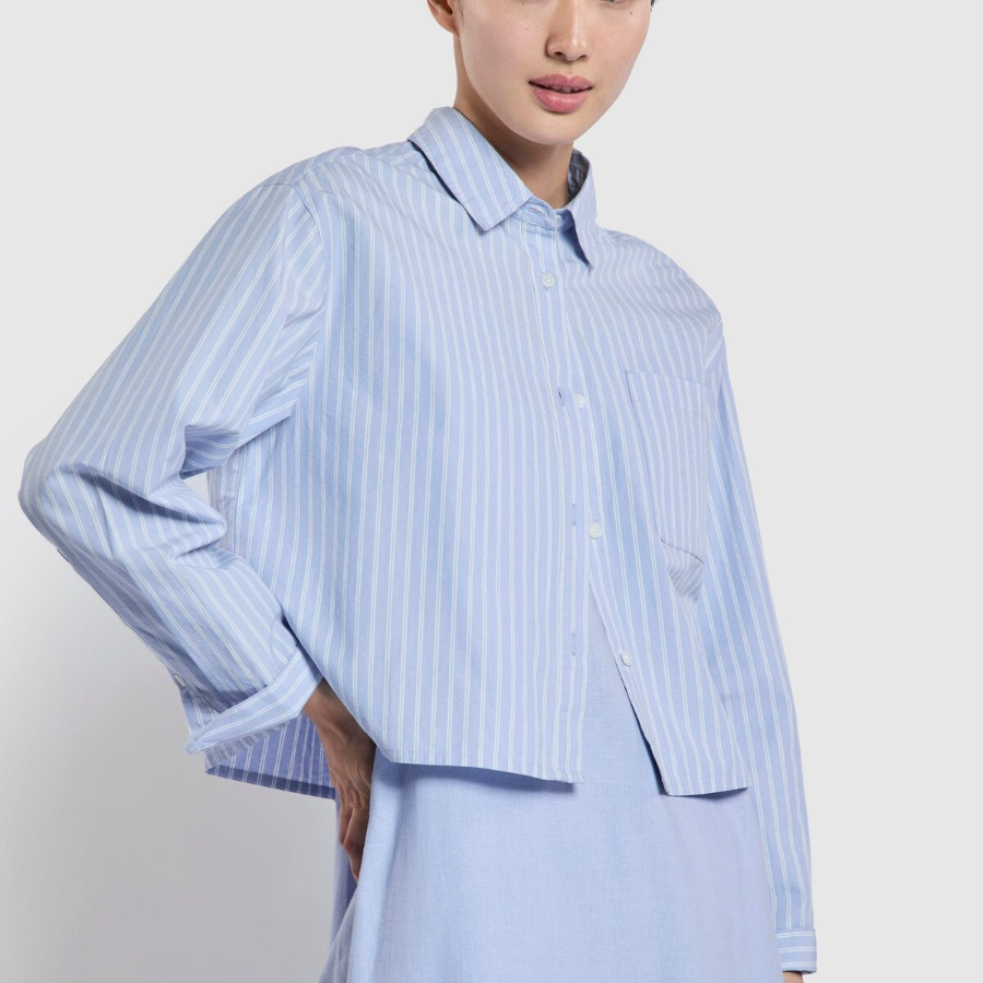 JAJU Cotton Crop Lounge Shirt (Sky Blue) — воздушная простота и комфорт на каждый день