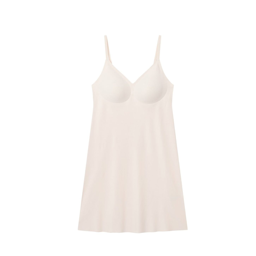 JAJU No-Line Bra Inner Dress (Beige) — невидимая база с мягкой поддержкой