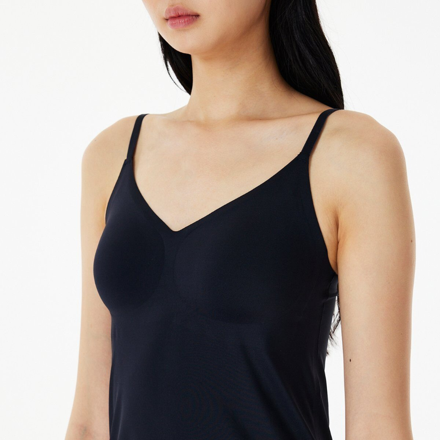 JAJU No-Line Bra Inner Dress (Black) — комфортная основа с эффектом невидимости