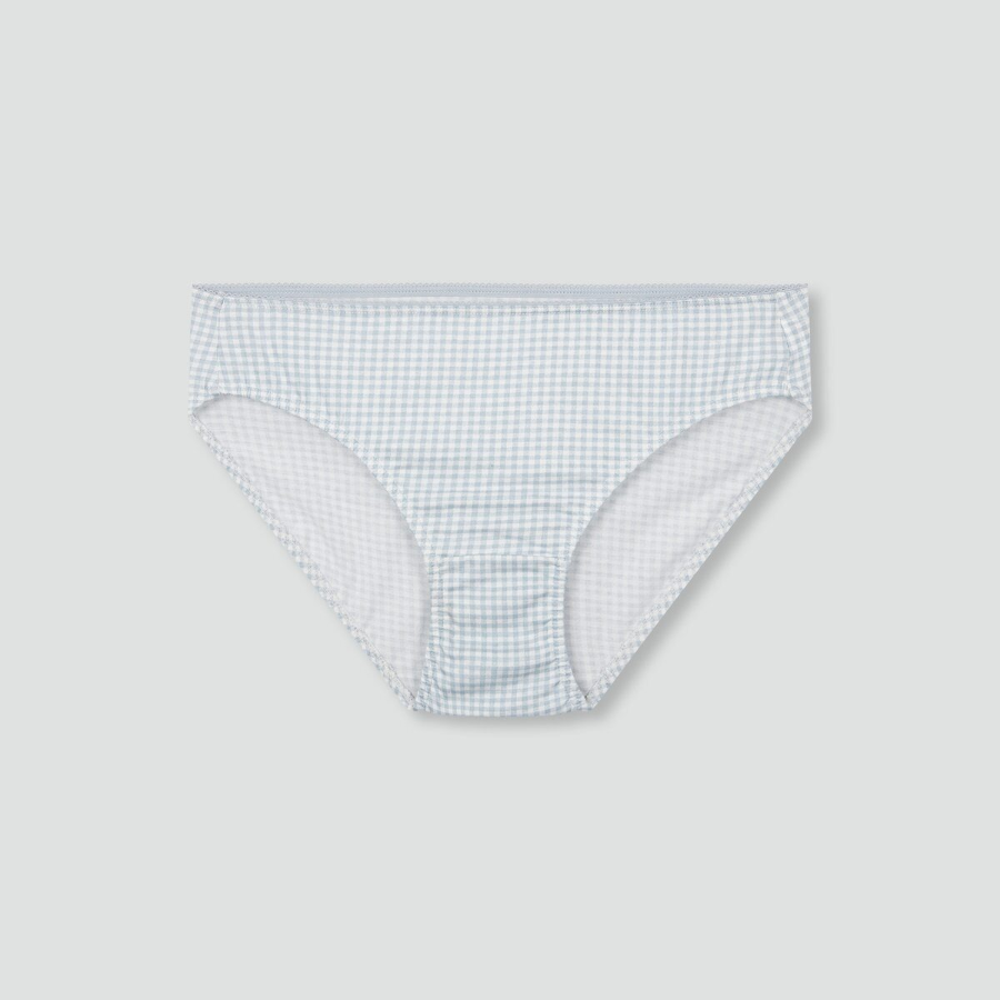 JAJU Cotton Check Hiphugger Panty 3-Pack (Light Blue) — комфорт и свежесть в классическом дизайне