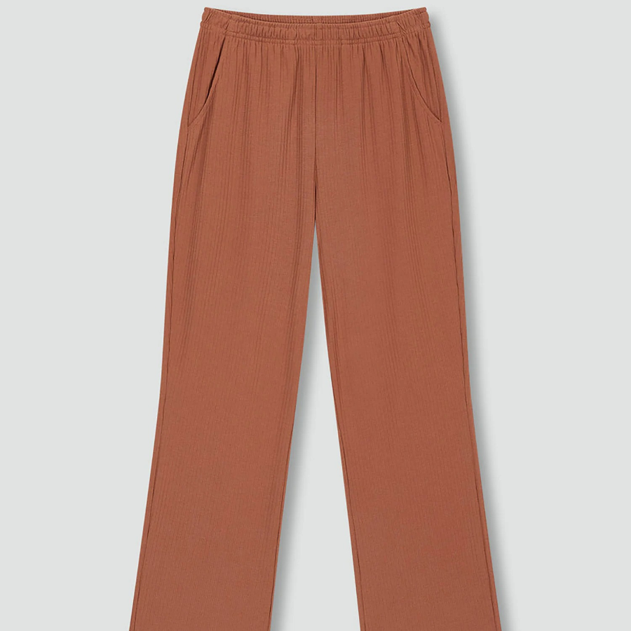 JAJU Soft Rib Bootcut Lounge Pants (Brick) — комфорт и стиль в расслабленном образе