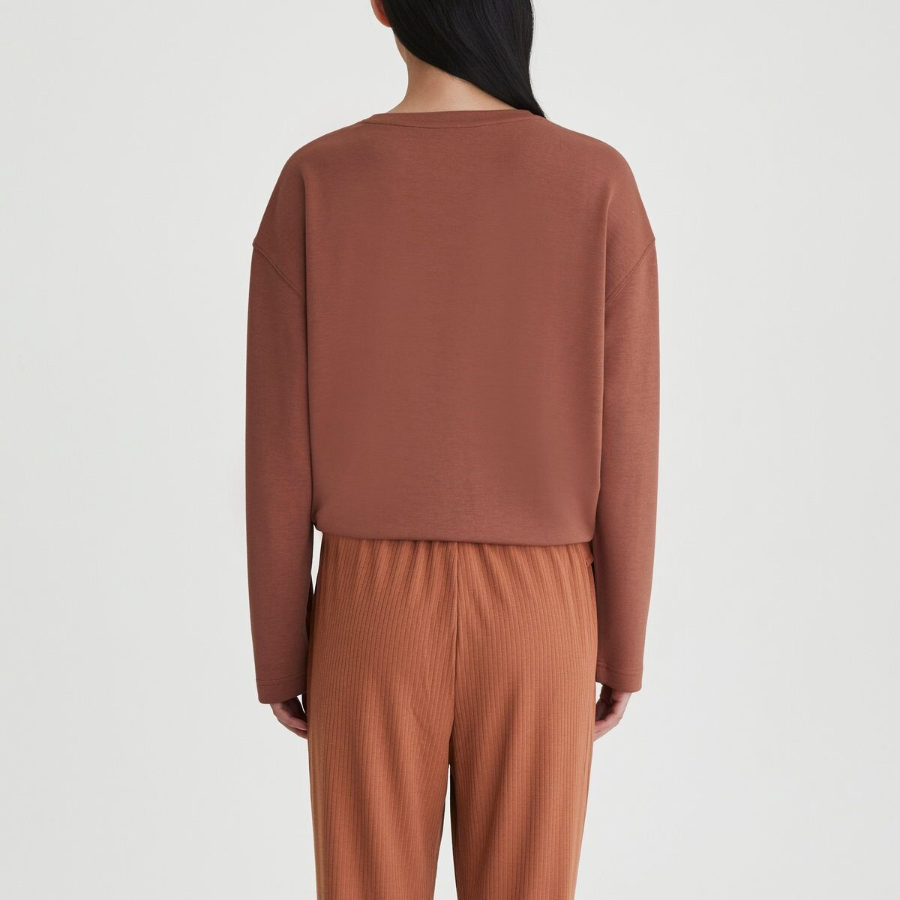 JAJU Soft Rib Bootcut Lounge Pants (Brick) — комфорт и стиль в расслабленном образе