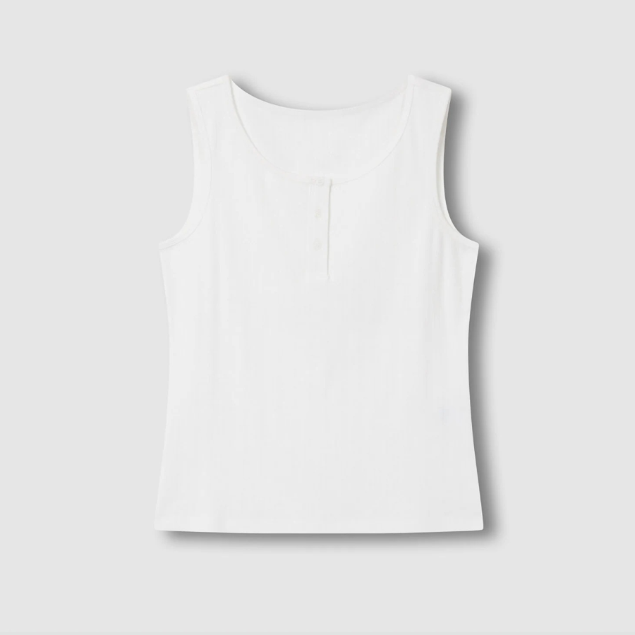 JAJU Pointelle Sleeveless Lounge T-Shirt (White) — лёгкость, мягкость и женственность для домашнего уюта