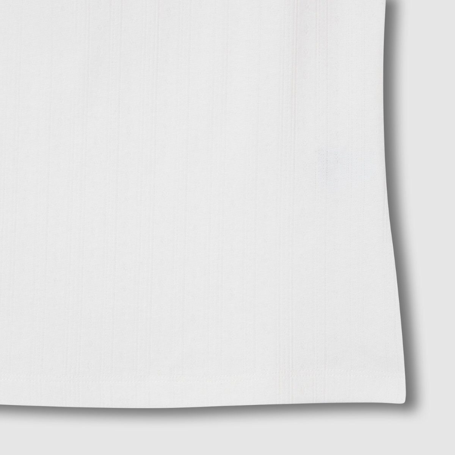 JAJU Pointelle Sleeveless Lounge T-Shirt (White) — лёгкость, мягкость и женственность для домашнего уюта