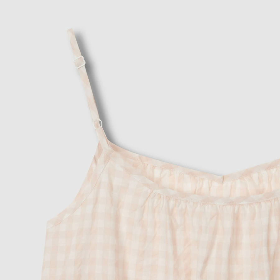 JAJU Cotton Seersucker Sleeveless Pajama Dress (Light Pink) — лёгкость и комфорт для летнего отдыха
