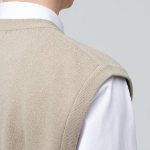 Lambswool Crew Neck Knit Vest – Beige