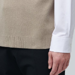 Lambswool Crew Neck Knit Vest [Beige]