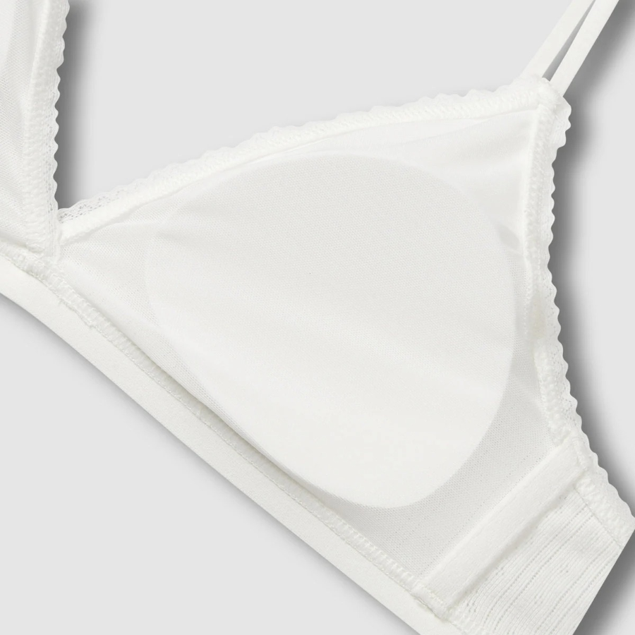 JAJU Cotton Pointelle Bralette (White) — мягкость и естественность каждый день