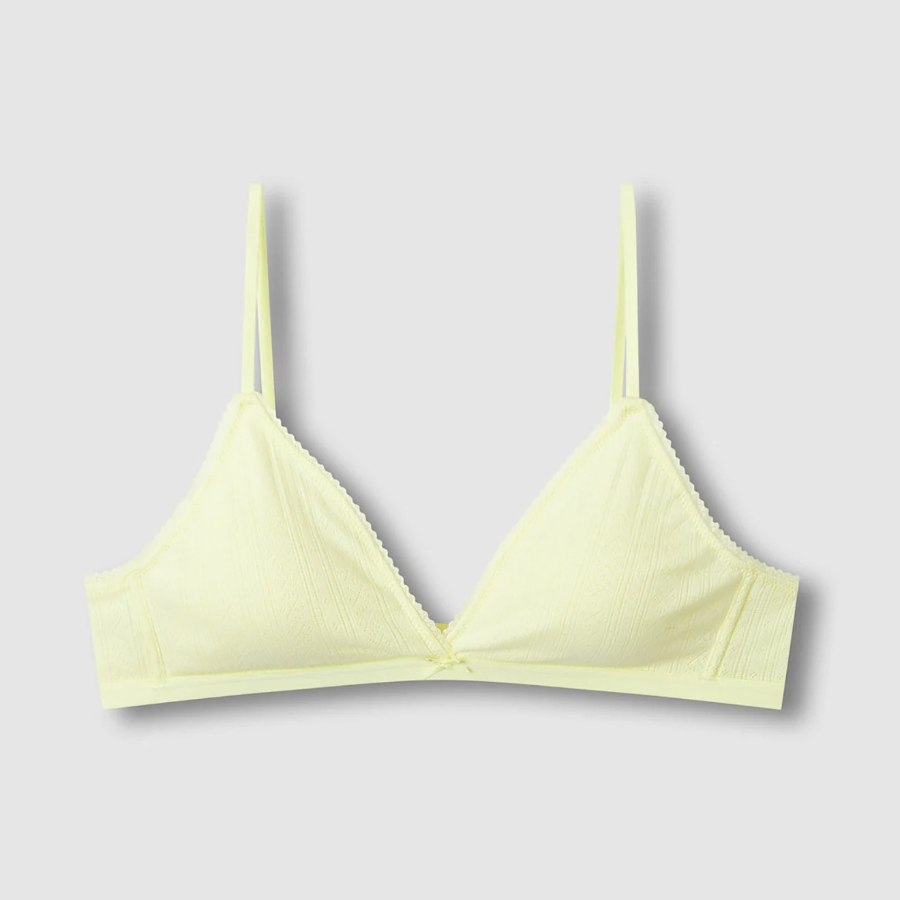 JAJU Cotton Pointelle Bralette (Yellow) — лёгкость и уют в нежном оттенке