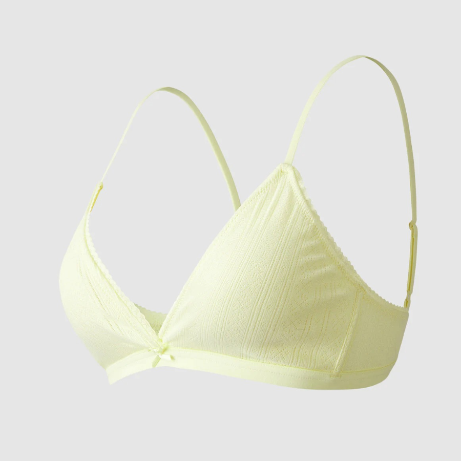 JAJU Cotton Pointelle Bralette (Yellow) — лёгкость и уют в нежном оттенке