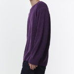 Cotton Ribbed Crew Neck Knit [Purple]