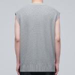 Textured Crew Neck Knit Vest [Light Grey]