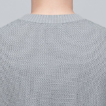 Textured Crew Neck Knit Vest [Light Grey]