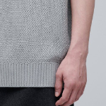 Textured Crew Neck Knit Vest [Light Grey]