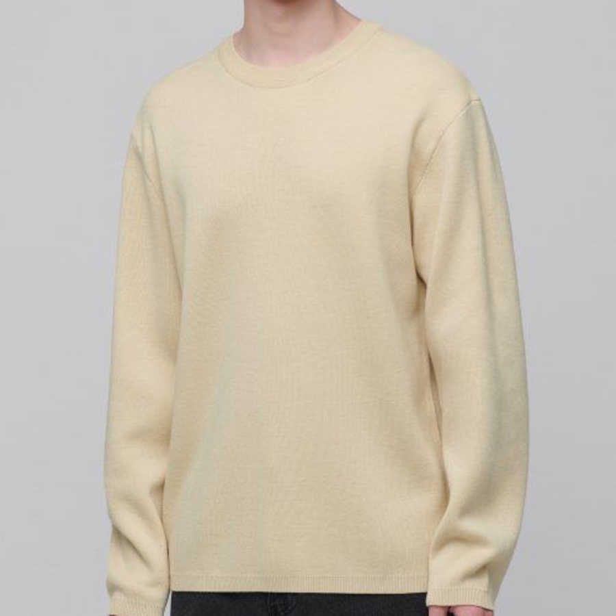 Minimal Crew Neck Knit [Lemon]