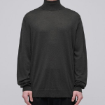 Merino Wool Blend High Gauge Turtleneck Knit [Gunmetal]