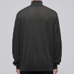 Merino Wool Blend High Gauge Turtleneck Knit [Gunmetal]