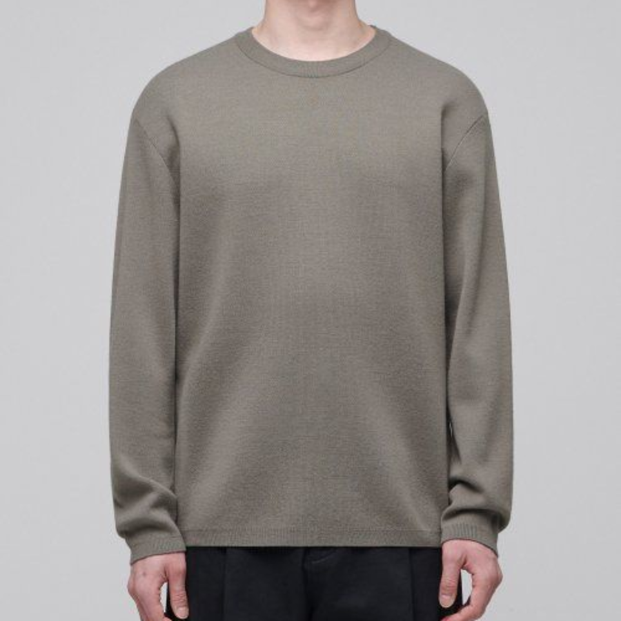 Minimal Crew Neck Knit [Dusty Beige]