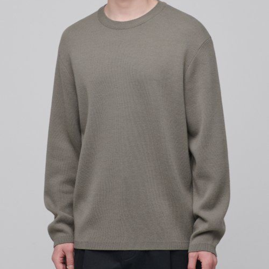 Minimal Crew Neck Knit [Dusty Beige]