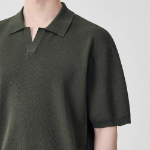 Cool Touch Slit-Neck Knitted Polo Shirt [Khaki]