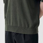 Cool Touch Slit-Neck Knitted Polo Shirt [Khaki]