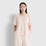 JAJU Lyocell Smocking Pajama Shirt (Light Orange) — нежность ткани и уют в каждом движении
