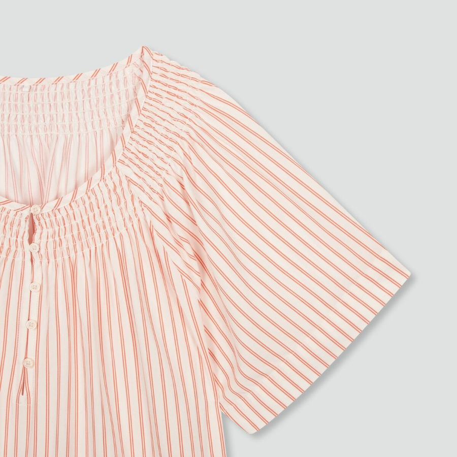 JAJU Lyocell Smocking Pajama Shirt (Light Orange) — нежность ткани и уют в каждом движении